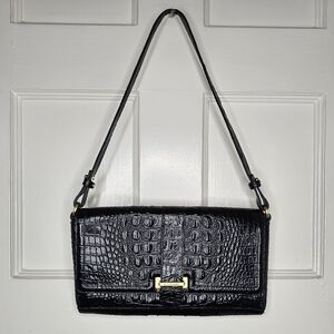 VTG Brahmin Croc-Embossed Shoulder Bag